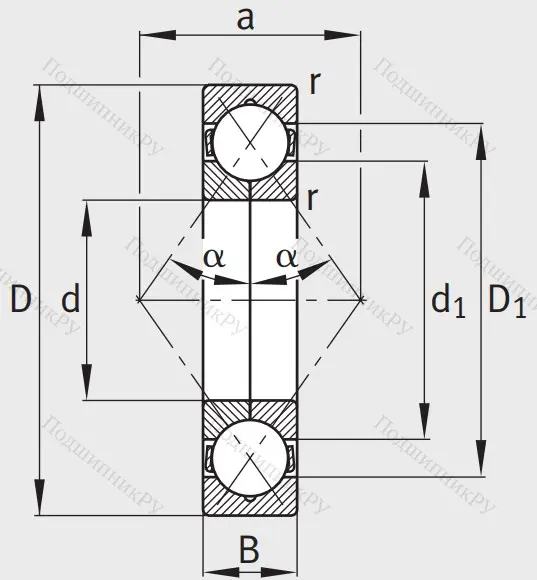 Радиально-упорный шариковый подшипник