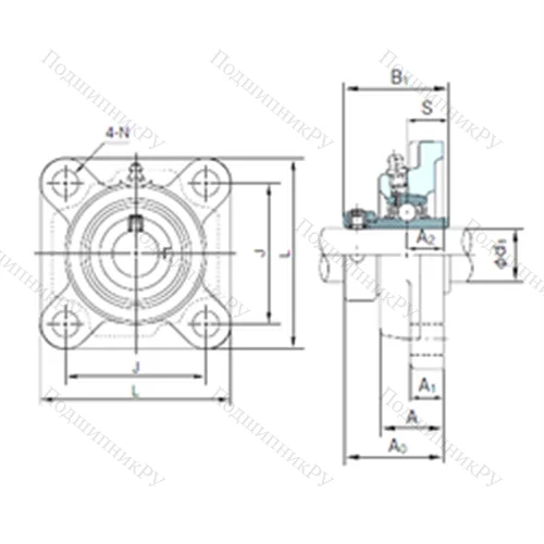 Подшипниковый узел шариковый радиальный UGF 204