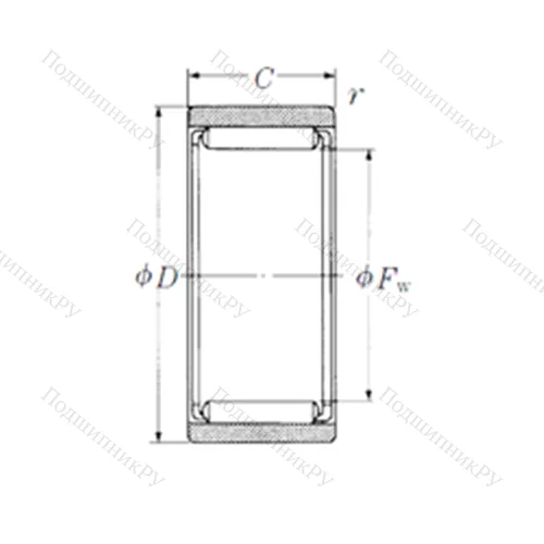 Подшипник игольчатый радиальный RNAF 506220