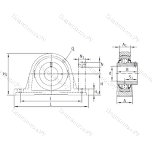 Подшипниковый узел шариковый радиальный RASEY 16