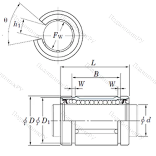 Подшипник шариковый линейный SDM 20OP
