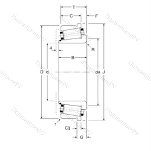 Подшипник роликовый радиально-упорный 130060/130127C от производителя  Gamet