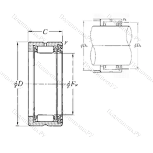 Подшипник игольчатый радиальный RNA 4910L