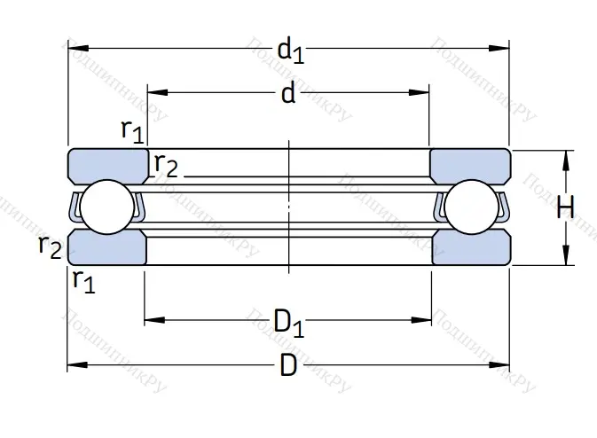 Упорный шариковый подшипник 51306 от производителя  SKF