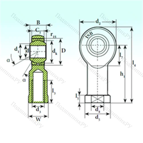 Подшипник скольжения сферический TSF 5 C от производителя  ISB Подшипник скольжения сферический TSF 5 C от производителя  ISB