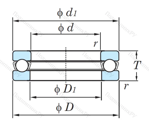 Упорный шариковый подшипник 51305