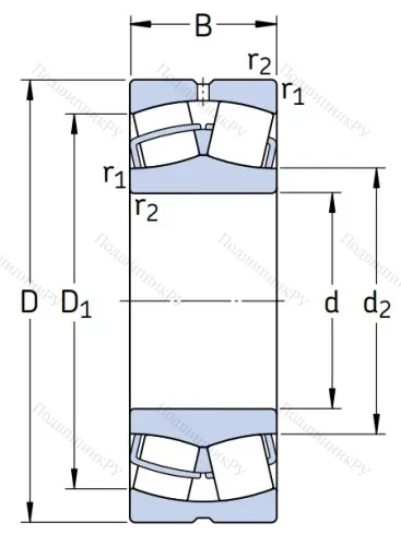 Сферический роликовый подшипник 53612 Н (22312 W 33) в Липецке