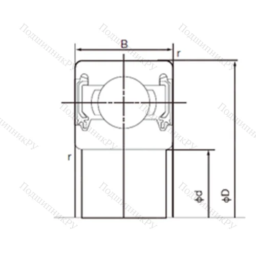Подшипник шариковый радиальный 6307-2NKE