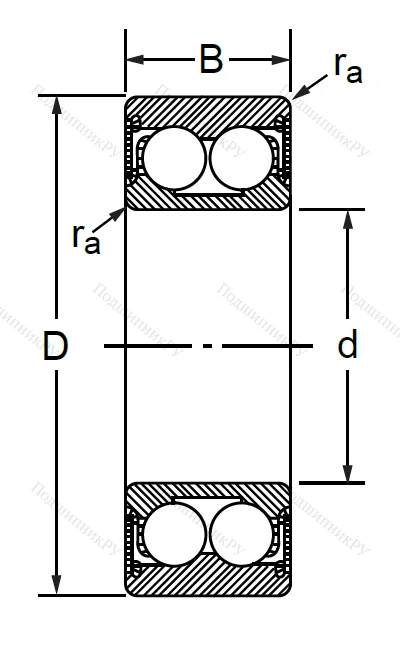 Радиально-упорный шариковый подшипник 3056312 2RS (3312 A 2RSTN) в Липецке