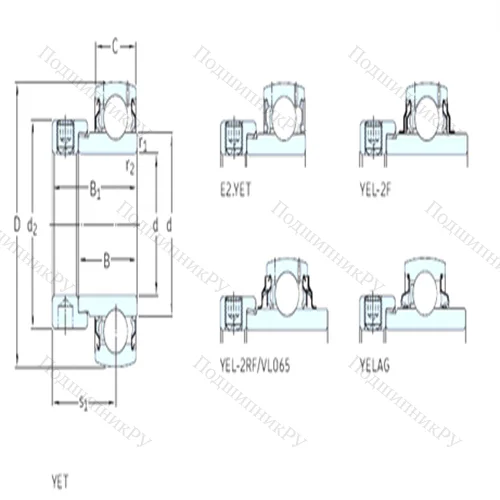 Подшипник шариковый радиальный YELAG 209-111 от производителя  SKF