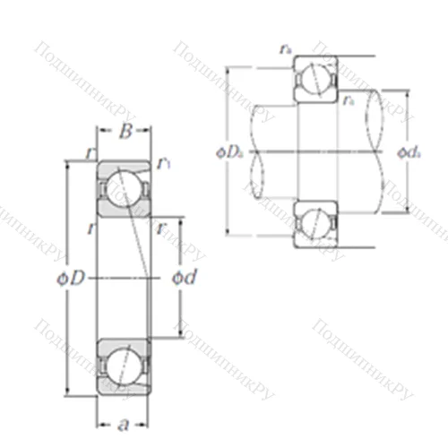 Подшипник шариковый радиально-упорный 7316 от производителя  NTN
