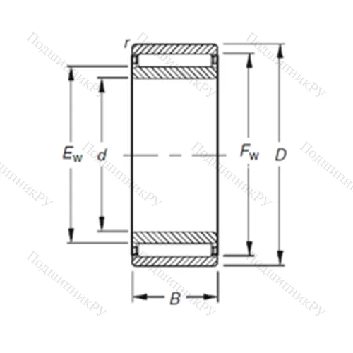 Подшипник игольчатый радиальный NAO 17X 30X 13