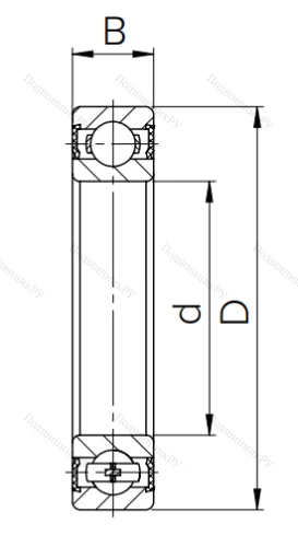 Шариковый однорядный подшипник 180204 (6204 2RS) в Липецке