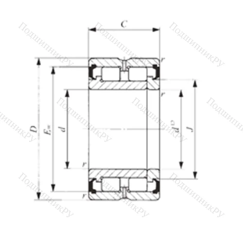 Подшипник роликовый радиальный NAG 4910UU