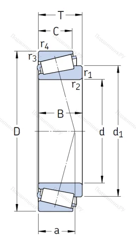 Конический роликовый подшипник 30305 J 2/Q от производителя  SKF