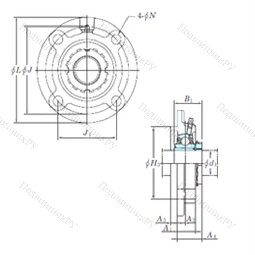 Подшипниковый узел шариковый радиальный UKFCX 05