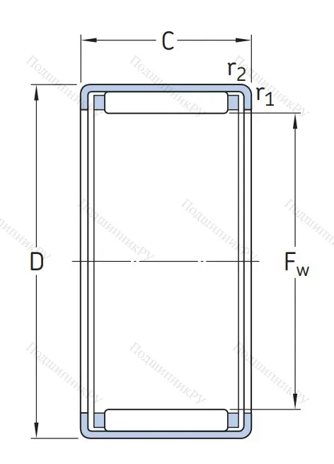 Игольчатый подшипник HK 1312