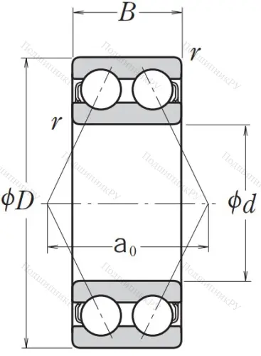 Двухрядный шариковый подшипник 5308 2RSTNG C 3 от производителя  NSK