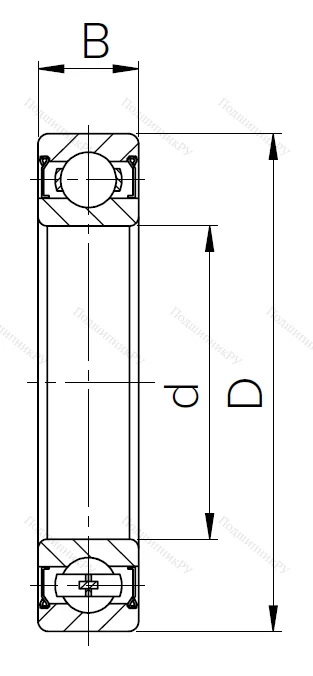 Шариковый однорядный подшипник 80308 (6308 ZZ) в Липецке