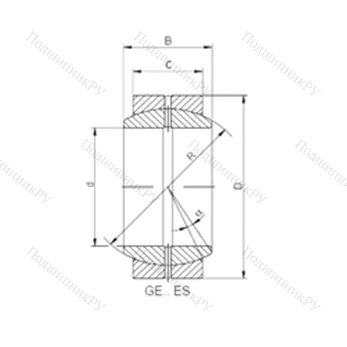 Подшипник скольжения сферический GE 50XDO от производителя  ISO