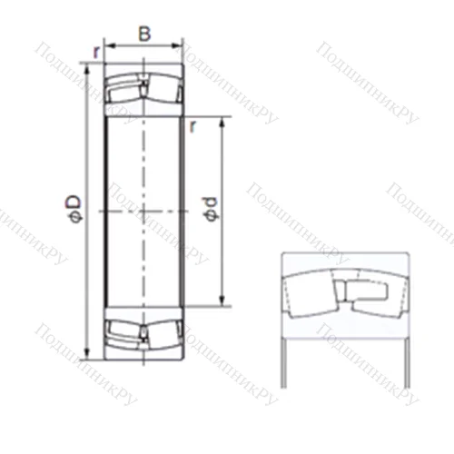Подшипник роликовый радиальный 23240A 2X