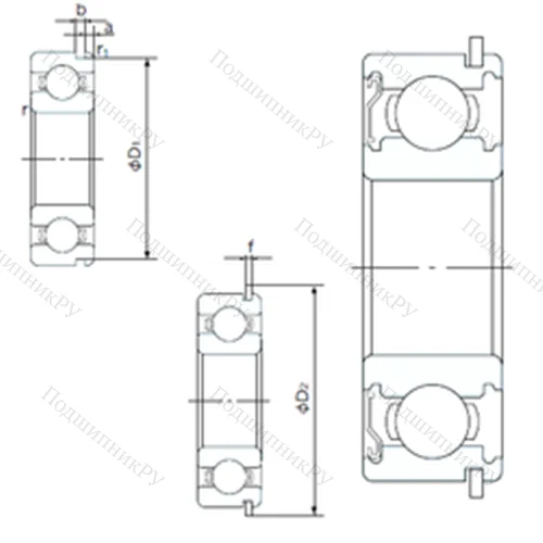 Подшипник шариковый радиальный 6206ZENR
