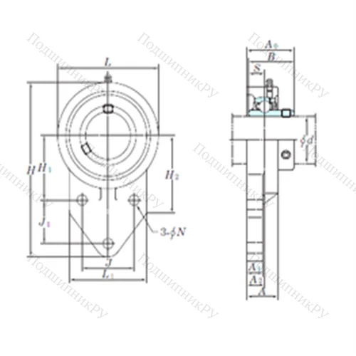 Подшипниковый узел шариковый радиальный UCFB 207-23 от производителя  KOYO