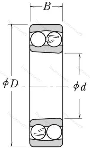Двухрядный шариковый подшипник 1215 K в Липецке