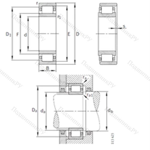 Подшипник роликовый радиальный NU 2340-EX-M 1
