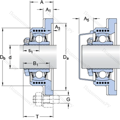 Фланцевые подшипниковые узлы типа Y (корпус типа Y-TECH, квадратный фланец, крепление стопорными винтами) FYK 25 LEF