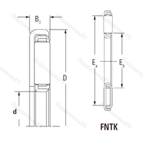 Подшипник игольчатый упорный FNTK-1732 от производителя  TIMKEN