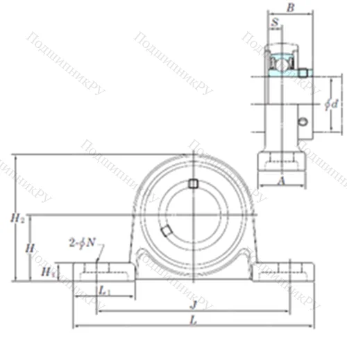Подшипниковый узел шариковый радиальный USP 001S 6