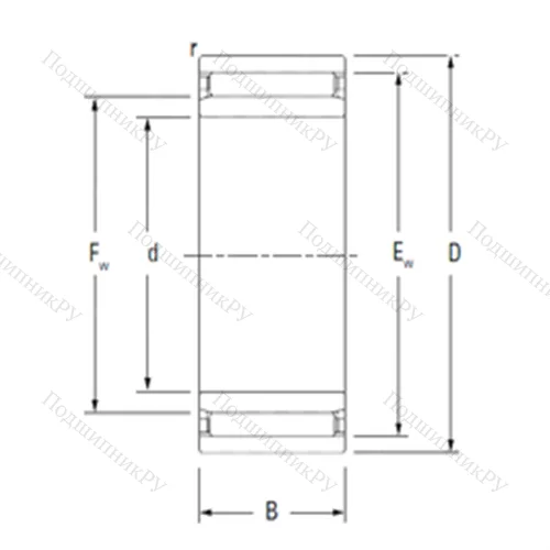 Подшипник игольчатый радиальный NAO 20X 37X 32