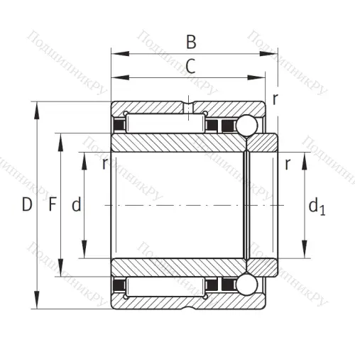 Комбинированный подшипник NKIB 5909 от производителя  INA Комбинированный подшипник NKIB 5909 от производителя  INA