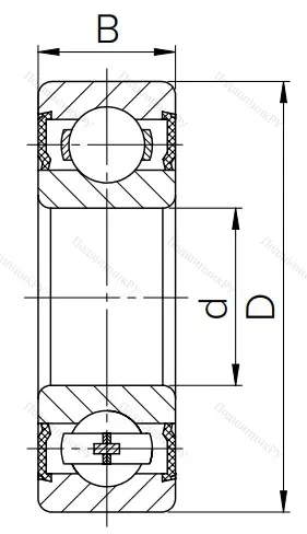 Шариковый однорядный подшипник 180304 (6304 2RS) в Липецке