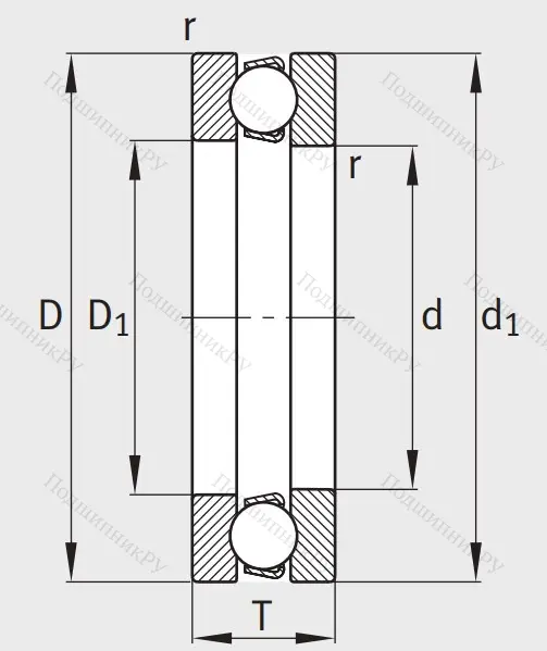 Упорный шариковый подшипник 51104 от производителя  FAG