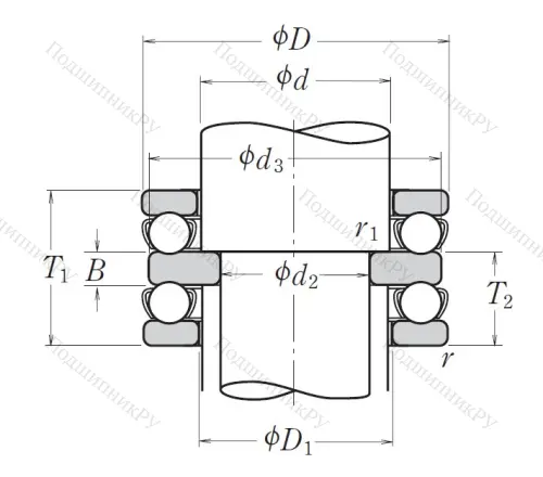 Упорный шариковый подшипник 52205