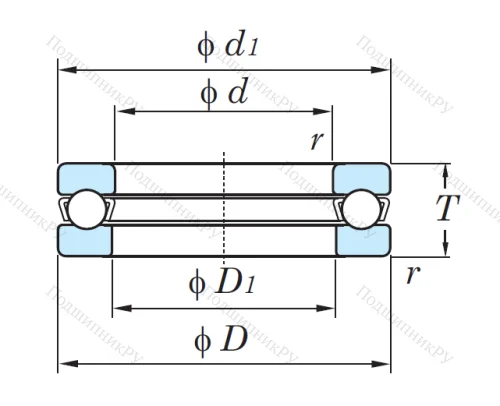 Упорный шариковый подшипник 51206 MG от производителя  KOYO