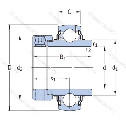 Корпусный подшипник YEL 208-2F в Липецке