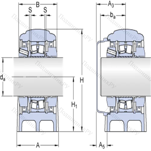 Стационарные роликоподшипниковые узлы (SKF ConCentra, для метрических валов) SYNT 60 LTF