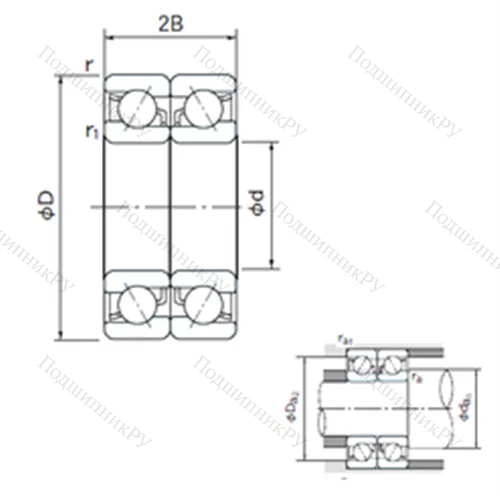 Подшипник шариковый радиально-упорный спаренный 7314CDB