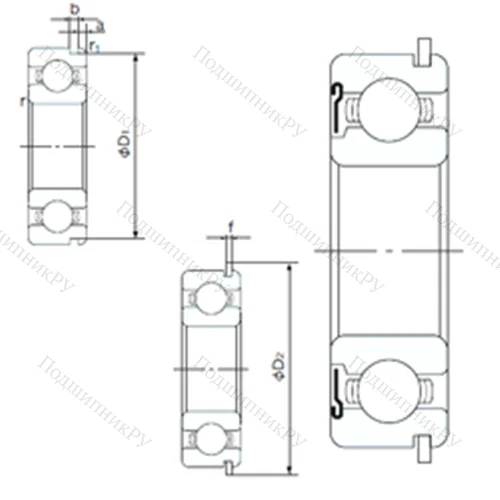 Подшипник шариковый радиальный 6916ZNR