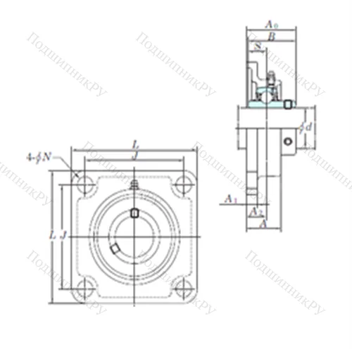 Подшипниковый узел шариковый радиальный UCSF 208H 1S 6