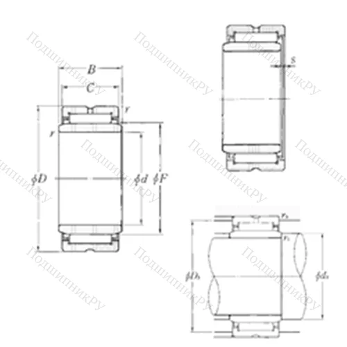 Подшипник игольчатый радиальный MR 142212+MI-101412