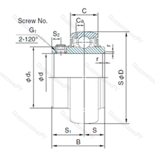 Подшипник шариковый радиальный MUC 206