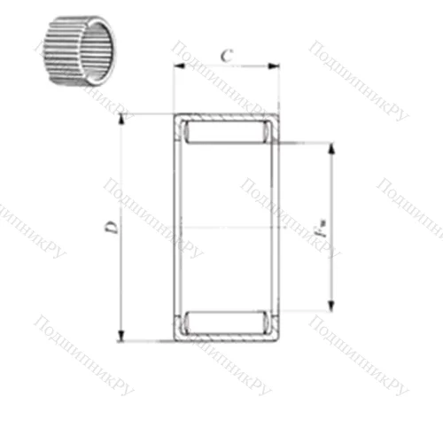 Подшипник игольчатый радиальный YB 168