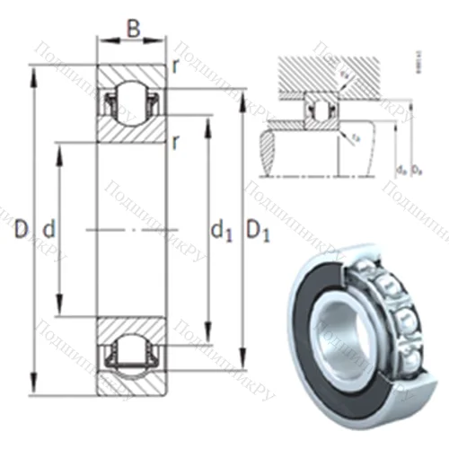 Подшипник с шариковыми роликами (ball roller) радиальный BXRE 202-2HRS от производителя  INA