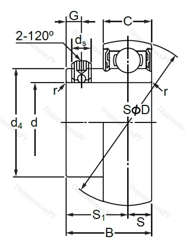 Корпусный подшипник SB 205 (AS 205 D 1) в Липецке