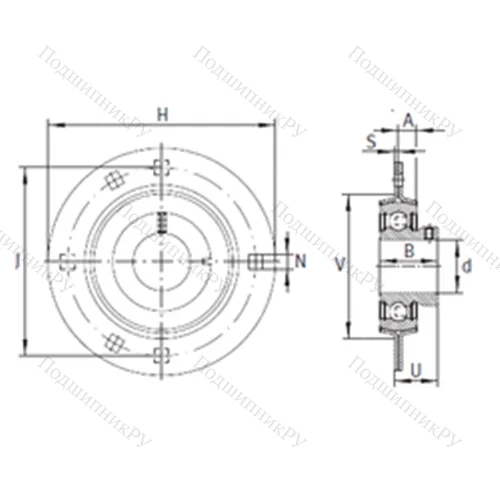 Подшипниковый узел шариковый радиальный RAY 30