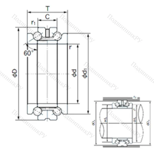 Подшипник шариковый упорно-радиальный 80TAD 20